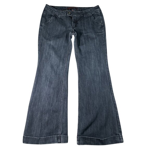 Highway Jeans Fit & Flare Jeans Womens 11 Dark Wash Flared Stretch Denim Pants - Picture 1 of 13